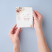 Begroting Modern Pampas grass Floral Save the Date Flyer (Hand)