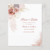 Begroting Modern Pampas grass Floral Save the Date Flyer (Voorkant)