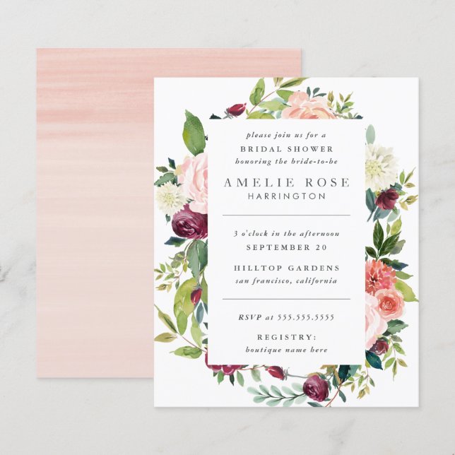 Begroting Modern Peonies & Rozen Wreater Vrijgezel (Voorkant / Achterkant)