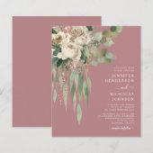Begroting Modern Pink Floral Rozen Weddenschap (Voorkant / Achterkant)