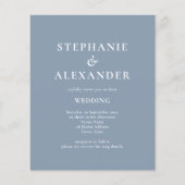 Begroting Modern QR Code Stusty Blue Wedding Invit (Voorkant)