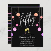 Begroting Modern Sparkle 50th Birthday Invitation (Voorkant / Achterkant)