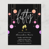 Begroting Modern Sparkle 50th Birthday Invitation (Voorkant)