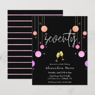 Begroting Modern Sparkle 70th Birthday Party