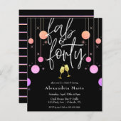 Begroting Modern Sparkle "Fab & Forty" Birthday (Voorkant / Achterkant)