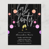 Begroting Modern Sparkle "Fab & Forty" Birthday (Voorkant)