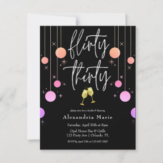 Begroting Modern Sparkle "Flirty Thirty Birthday" Kaart