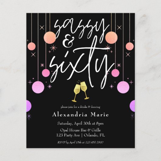 Begroting Modern Sparkle Sassy & 60 Birthday (Voorkant)