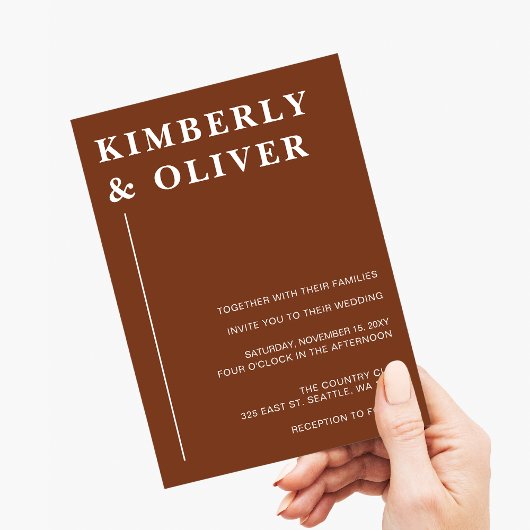 Begroting Modern Terracotta Wedding Invitations