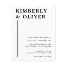 Begroting Modern White Wedding Invitations