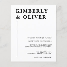 Begroting Modern White Wedding Invitations