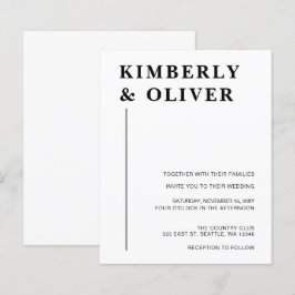 Begroting Modern White Wedding Invitations