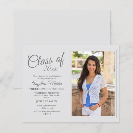 BEGROTING Moderne Afstuderen Foto aankondiging (Voorkant / Achterkant)