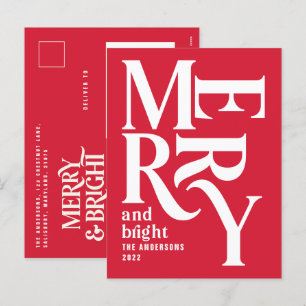 Begroting Moderne, eenvoudige rode kerst Feestdagenkaart