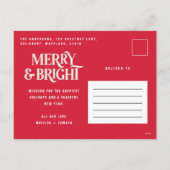 Begroting Moderne, eenvoudige rode kerst Feestdagenkaart (Achterkant)