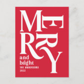 Begroting Moderne, eenvoudige rode kerst Feestdagenkaart (Voorkant)