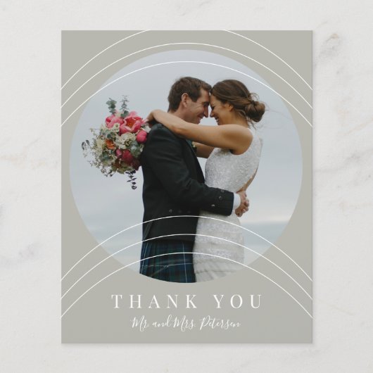 Begroting moderne elegante fotobruiloft bedankt (Voorkant)