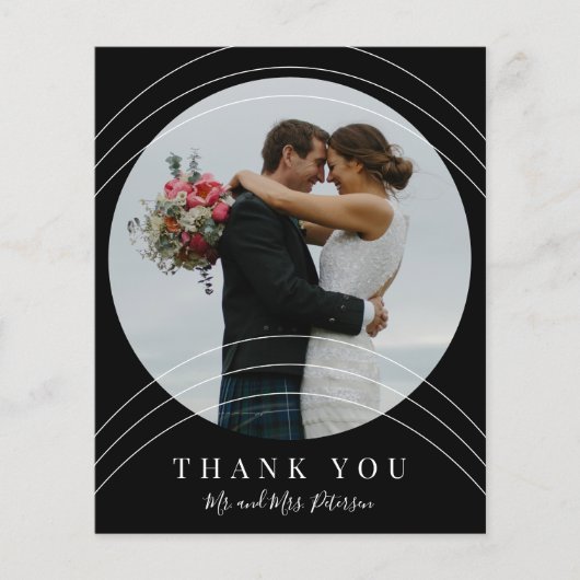 Begroting moderne elegante fotobruiloft bedankt vo flyer (Voorkant)