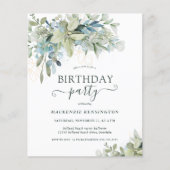 Begroting Moderne Eucalyptus Birthday Party (Voorkant)