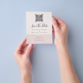 BEGROTING Moderne FOTO BESPAAR DATUM QR CODE RSVP Flyer (Hand)