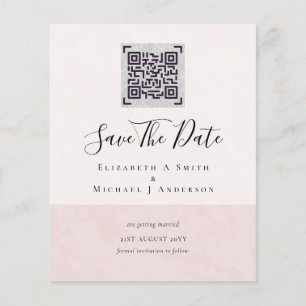 BEGROTING Moderne FOTO BESPAAR DATUM QR CODE RSVP Flyer