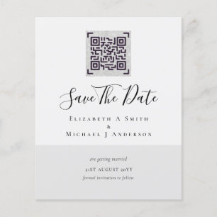 BEGROTING Moderne FOTO BESPAAR DATUM QR CODE RSVP Flyer