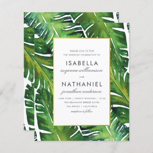 Begroting Moderne Groene Tropische Strijd (Voorkant / Achterkant)