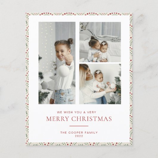 BEGROTING Moderne kerstKaart Flyer (Voorkant)