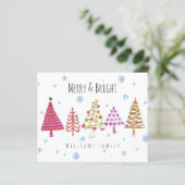 Begroting Moderne kersttassen Merry & Bright Card (Staand voorkant)