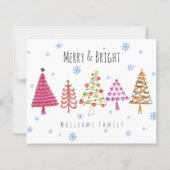 Begroting Moderne kersttassen Merry & Bright Card (Voorkant)
