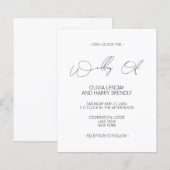 Begroting Moderne Klassieke uitnodiging voor bruil (Voorkant / Achterkant)