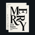 Begroting Moderne minimale crème voor vrolijk kers Feestdagenkaart<br><div class="desc">Begroting Moderne minimale traditionele retro  grafische typografie natuurcrème vrolijk kerstfeest. Een deel van een stoutmoedig feestelijk collectie.</div>