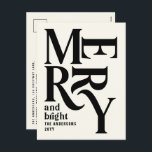 Begroting Moderne minimale crème voor vrolijk kers Feestdagenkaart<br><div class="desc">Begroting Moderne minimale traditionele retro  grafische typografie natuurcrème vrolijk kerstfeest. Een deel van een stoutmoedig feestelijk collectie.</div>