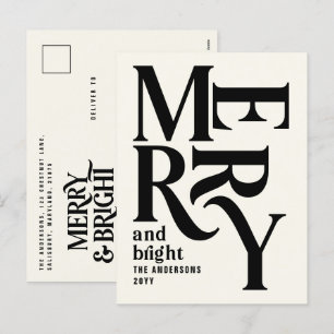 Begroting Moderne minimale crème voor vrolijk kers Feestdagenkaart