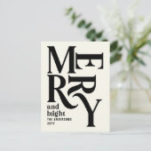 Begroting Moderne minimale crème voor vrolijk kers Feestdagenkaart (Staand voorkant)