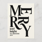 Begroting Moderne minimale crème voor vrolijk kers Feestdagenkaart (Voorkant)