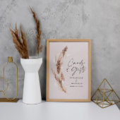 Begroting moderne pampas-gras trouwkaarten en gesc poster