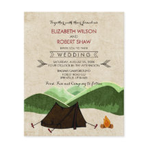 Begroting Moderne Rustic Camping Wedding Invitatio