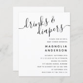 Begroting Moderne uitnodiging tot Baby shower (Voorkant / Achterkant)