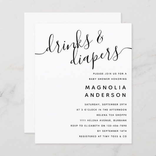 Begroting Moderne uitnodiging tot Baby shower