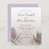 Begroting Moderne uitnodiging voor Paarse bruiloft (Voorkant / Achterkant)