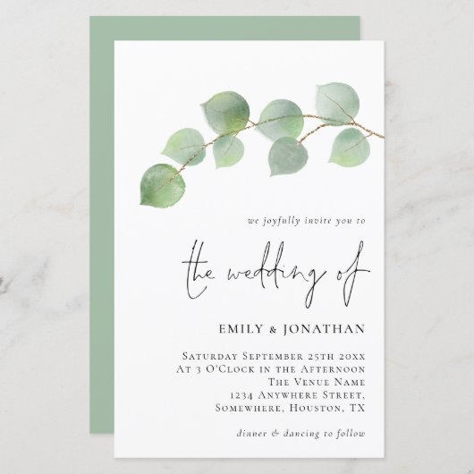 Begroting Moderne uitnodiging voor weddenschappen  (Voorkant / Achterkant)