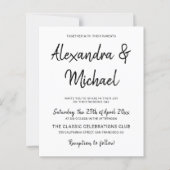 Begroting moderne uitnodiging voor zwarte en witte (Voorkant)