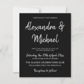 Begroting moderne uitnodiging voor zwarte en witte (Voorkant)