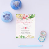 Begroting Moderne Waterverf Floral Baby shower Flyer (Enkel)