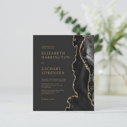 Begroting Moody Black Agate Gold Wedding (Staand voorkant)