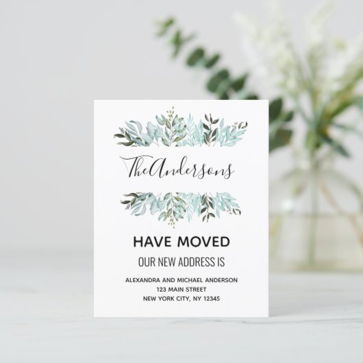 Begroting Moving Announge Eucalyptus Greenery (Staand voorkant)