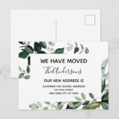 Begroting Moving Announge Eucalyptus Greenery Briefkaart (Voorkant / Achterkant)