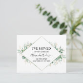 Begroting Moving Announge Eucalyptus Greenery Briefkaart (Staand voorkant)