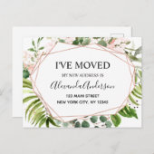 Begroting Moving Announge Eucalyptus Greenery Briefkaart (Voorkant / Achterkant)